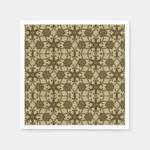 Serviette Jetable Dentelle antique - chocolat et beige