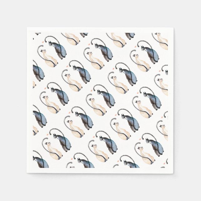 Serviette Jetable Deux chats amoureux (Devant)