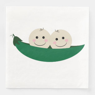 Serviette Jetable Deux petits pois dans un pod Twins Baby