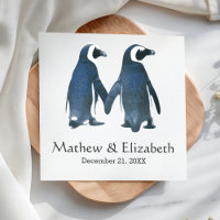 Deux pingouins mignons | Mariage romantique
