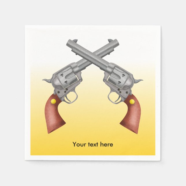 Serviette Jetable Deux Pistols Westen Traversés (Devant)