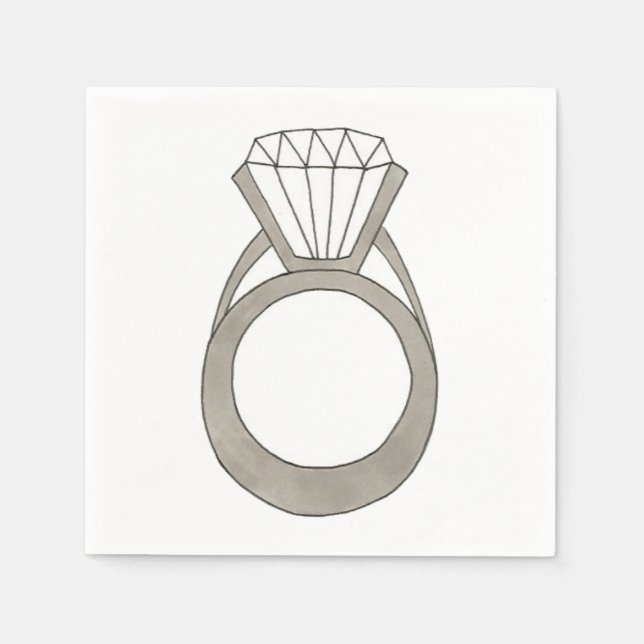 Serviette Jetable Diamond Anneau Fiançailles Fête des mariées partie (Devant)