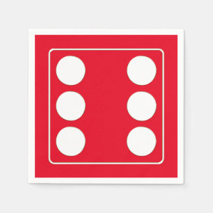 Serviette Jetable DICE numéros de pips blanc 6 + votre backgr.