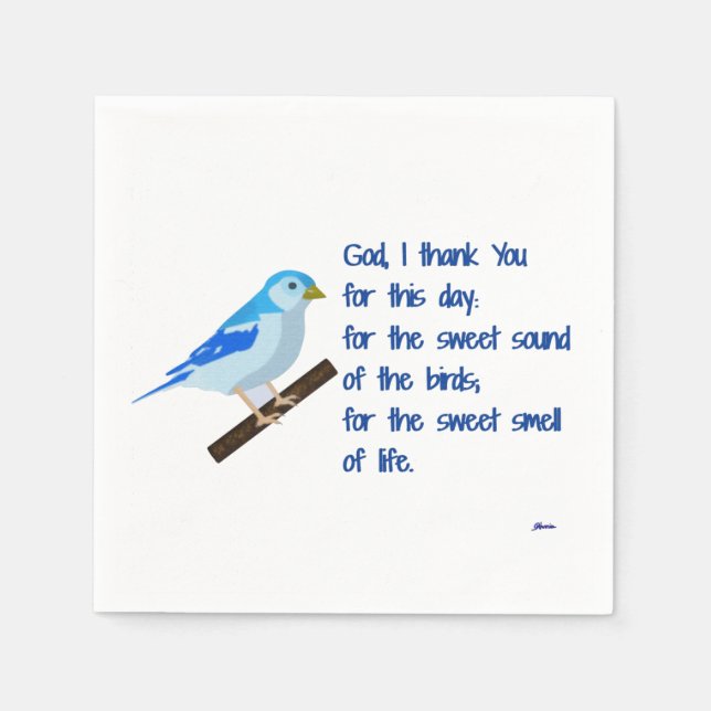 Serviette Jetable Dieu je Merci pour ce jour (Devant)