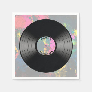 Serviette Jetable Disque De Musique Vinyl vintage Discothèque Ou Ven