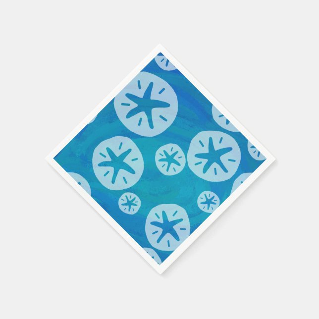 Serviette Jetable Dollar de sable blanc et Motif bleu (Coin)