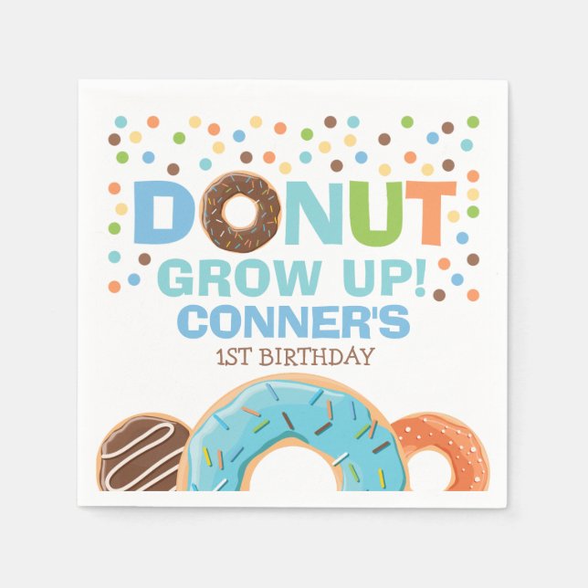 Serviette Jetable Donut Anniversaire Napkin Donut Croissance Party (Devant)