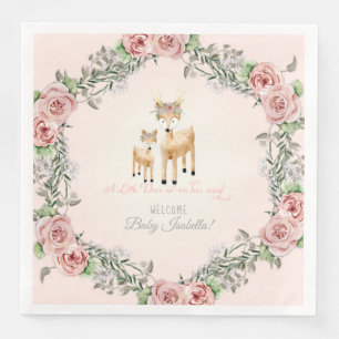 Serviette Jetable Douche florale de bébé d'Antler de cerfs communs