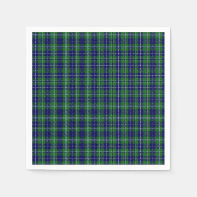 Serviette Jetable Douglas Clan Tartan Papier Plaid Napkins (Devant)