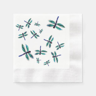 Serviette Jetable Dragonfly Turquoise