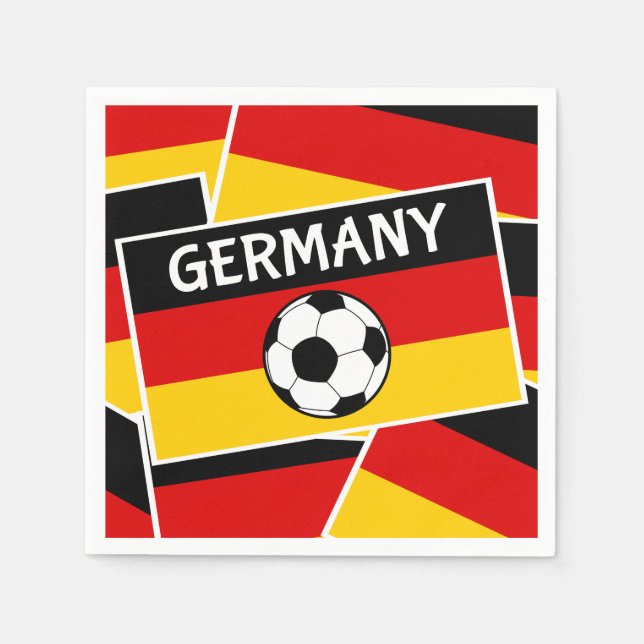Serviette Jetable Drapeau allemand de football (Devant)