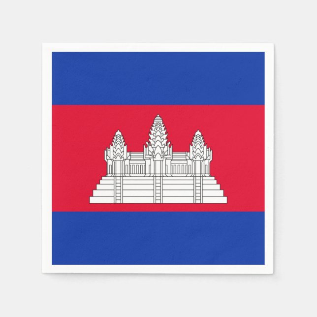 Serviette Jetable Drapeau cambodgien (Devant)