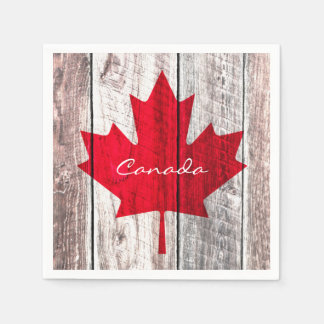 Serviette Jetable drapeau canadien de la feuille d'érable