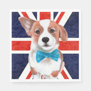 Serviette Jetable Drapeau Corgi Et Anglais