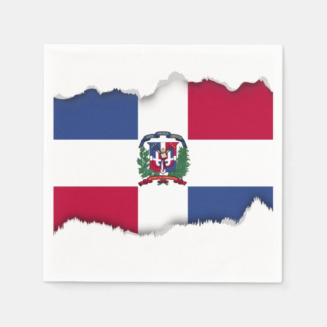 Serviette Jetable Drapeau de la République Dominicaine (Devant)