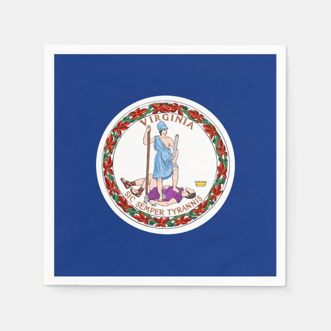 Serviette Jetable Drapeau de l'État de Virginie (Devant)