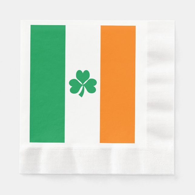 Serviette Jetable Drapeau de l'Irlande Shamrock (Devant)