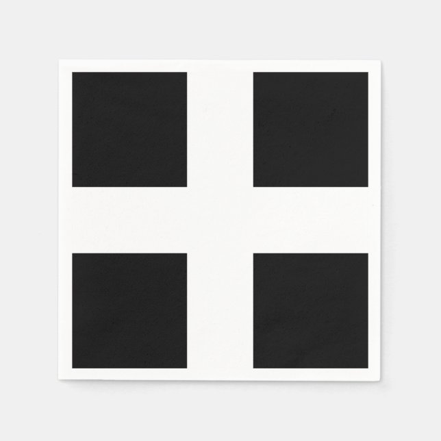 Serviette Jetable Drapeau de Saint Piran / Drapeau de Cornouailles (Devant)