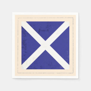 Serviette Jetable Drapeau de signal nautique de la lettre "M"