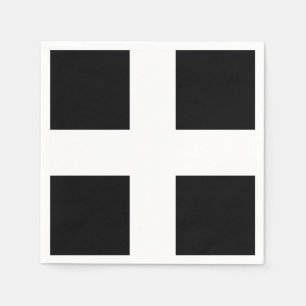 Serviette Jetable Drapeau de St Piran/drapeau des Cornouailles