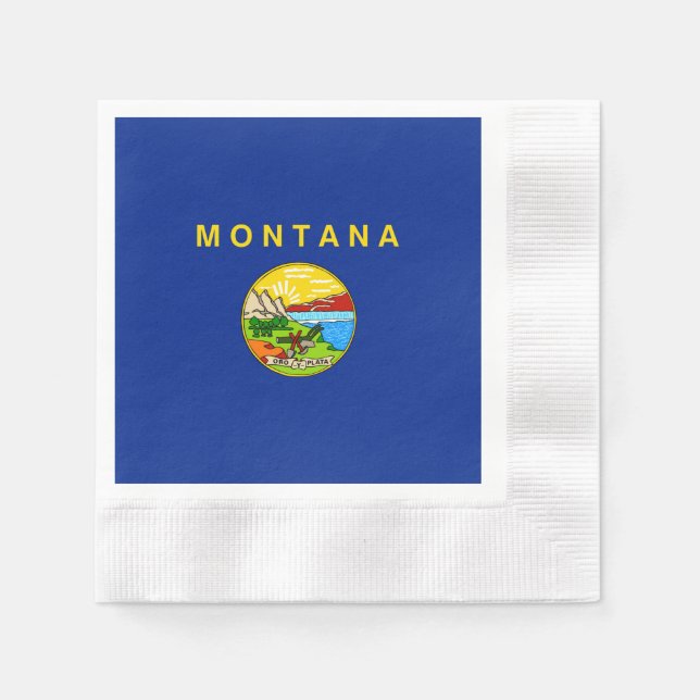 Serviette Jetable Drapeau d'État du Montana (Devant)