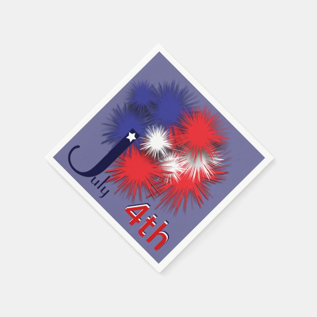 Serviette Jetable Drapeau du 4 juillet (Coin)