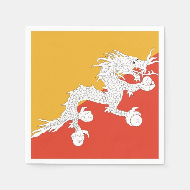 Serviette Jetable Drapeau du Bhoutan (Devant)