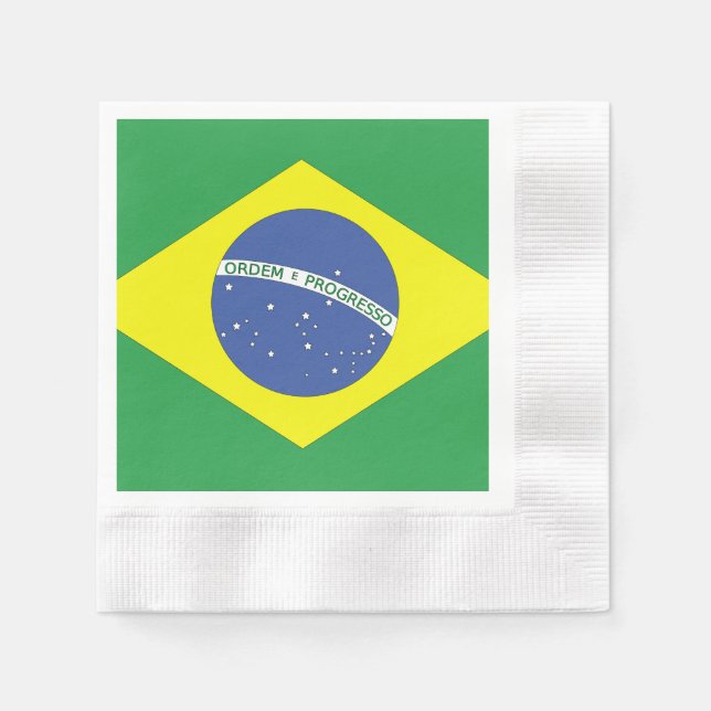 Serviette Jetable Drapeau du Brésil (Devant)