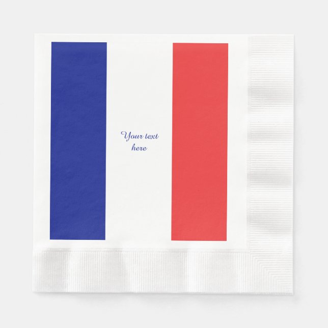 Serviette Jetable Drapeau français Tricolore (Devant)