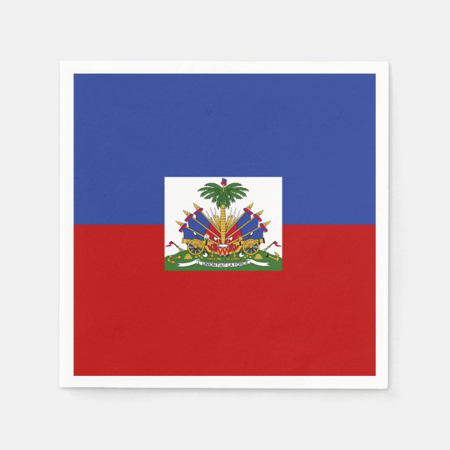Serviette Jetable Drapeau haïtien classique (Devant)