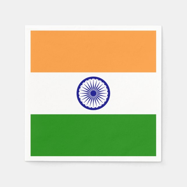 Serviette Jetable Drapeau indien (Devant)