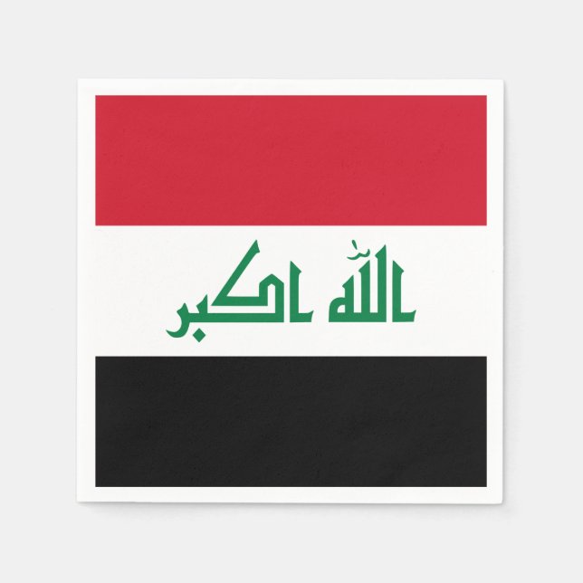Serviette Jetable Drapeau Iraq (Devant)