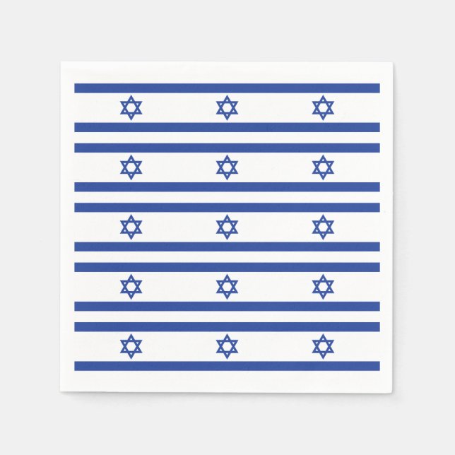 Serviette Jetable drapeau israélien (Devant)