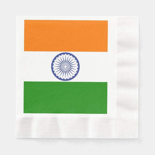 Serviette Jetable Drapeau national de l'Inde Ashoka Chakra (Devant)