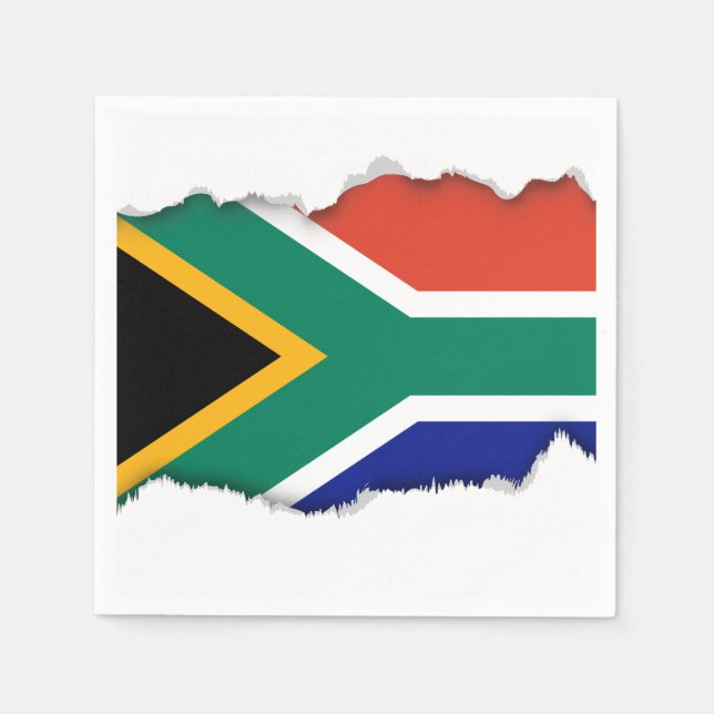 Serviette Jetable Drapeau sud-africain (Devant)