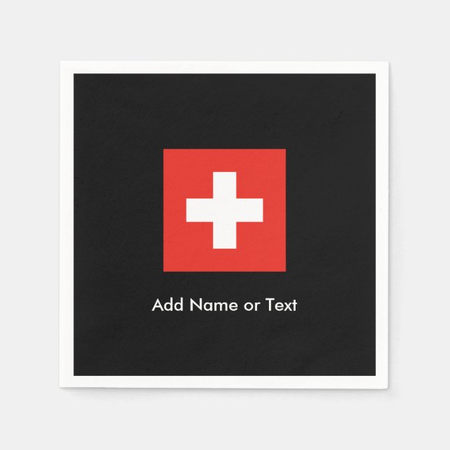 Serviette Jetable Drapeau suisse (Devant)