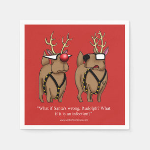 Serviette Jetable Drôle Humour de rennes de Noël serviettes