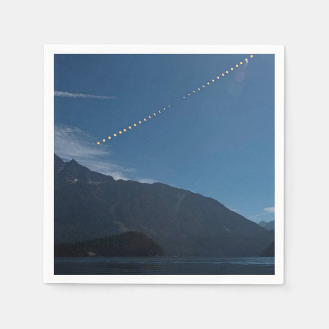 Serviette Jetable Durée totale de la montagne d'éclipse solaire (Devant)