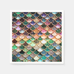 Serviette Jetable Échelles de luxe de sirène de parties