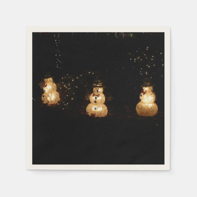 Serviette Jetable Écran Luminaire Snowman (Devant)