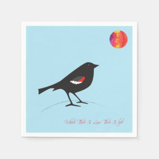 Serviette Jetable Édition spéciale Oiseau noir tricolore