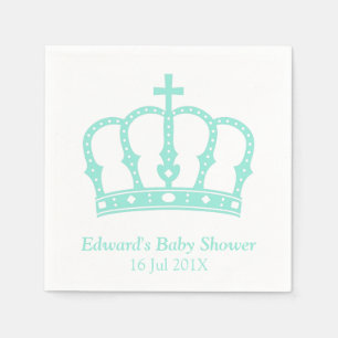 Serviette Jetable Élégant Baby shower du prince héritier bleu