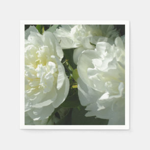 Serviette Jetable Elégant blanc peony floral blanc photo