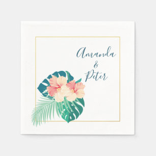Serviette Jetable Élégant Hawaiian Hibiscus papier Mariage Napkins