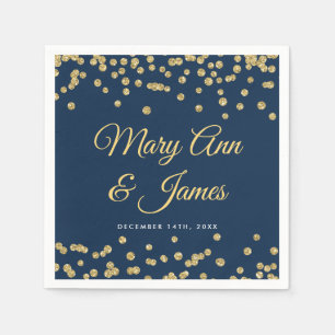 Serviette Jetable Elégant mariage Gold Faux Parties scintillant Conf