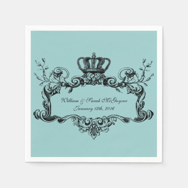 Serviette Jetable Élégant Papier Mariage Regal (Devant)