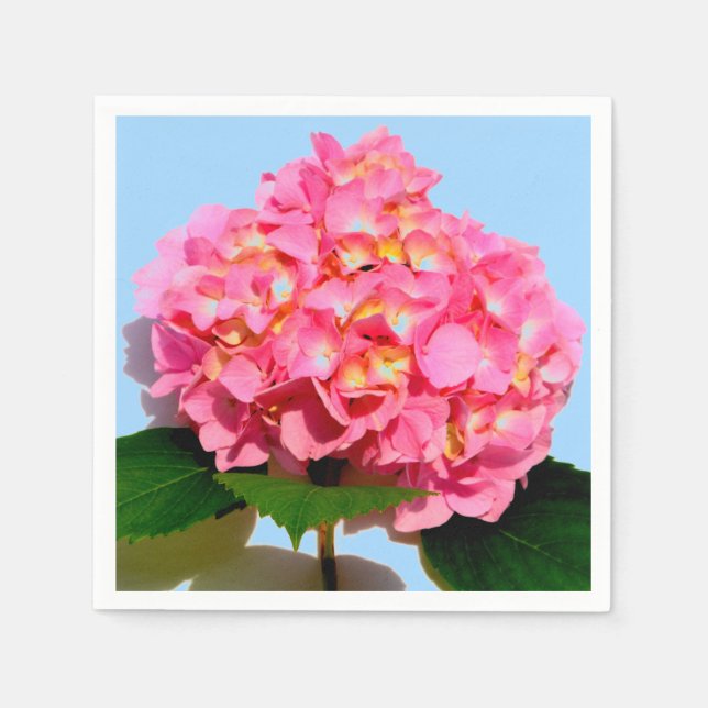 Serviette Jetable Élégant rose Hydrangea floral (Devant)