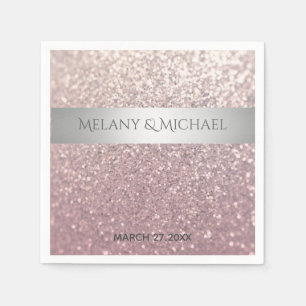 Serviette Jetable Élégante rayure moderne argentée