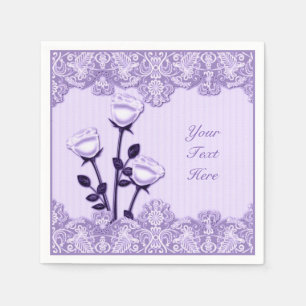Serviette Jetable Élégantes serviettes en satin lilas pourpre et den