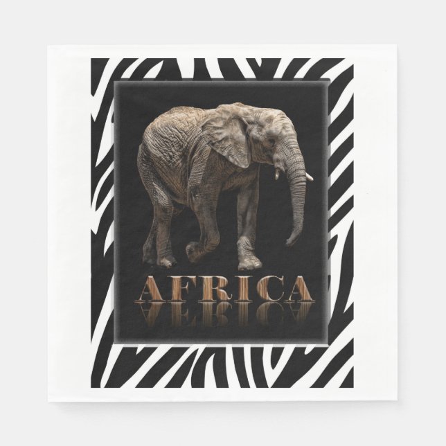SERVIETTE JETABLE ÉLÉPHANT AFRICAIN (Devant)